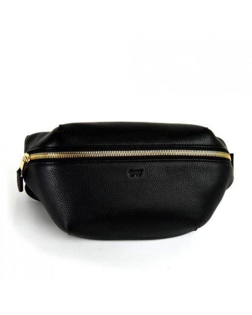DAVID WEJ Black Leather Belt Bag – for men