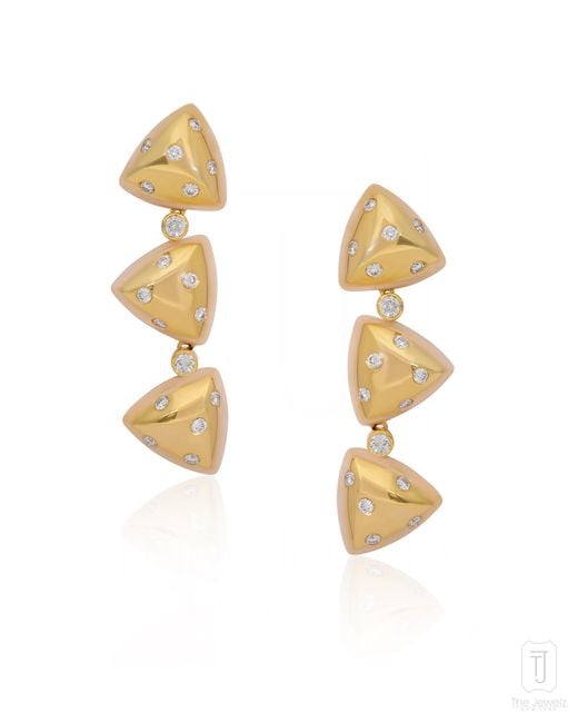 The Jewelz Metallic Imperii Triad Danglers Earrings For