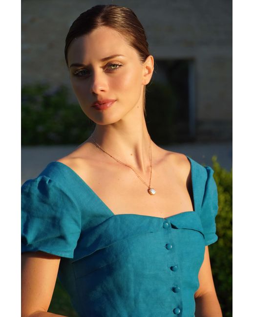Katy Faye Metallic Alya Pearl Necklace