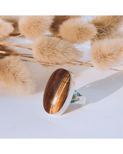 FV Jewellery White La Stèle Tiger's Eye Ring