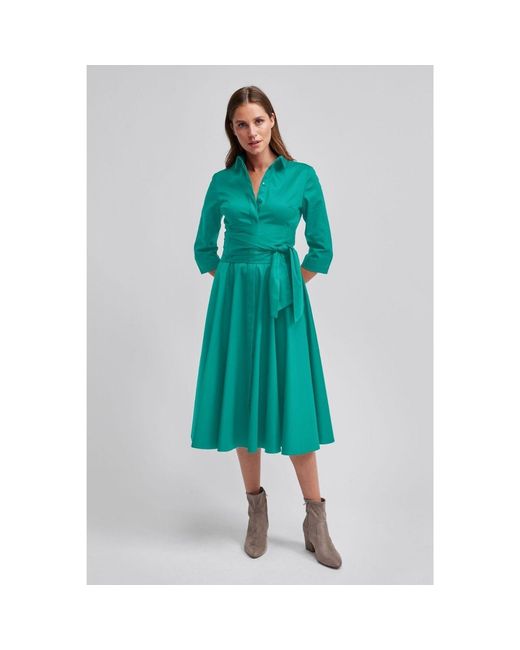 Marianna Déri Green Jade Shirt Dress With Tie Belt