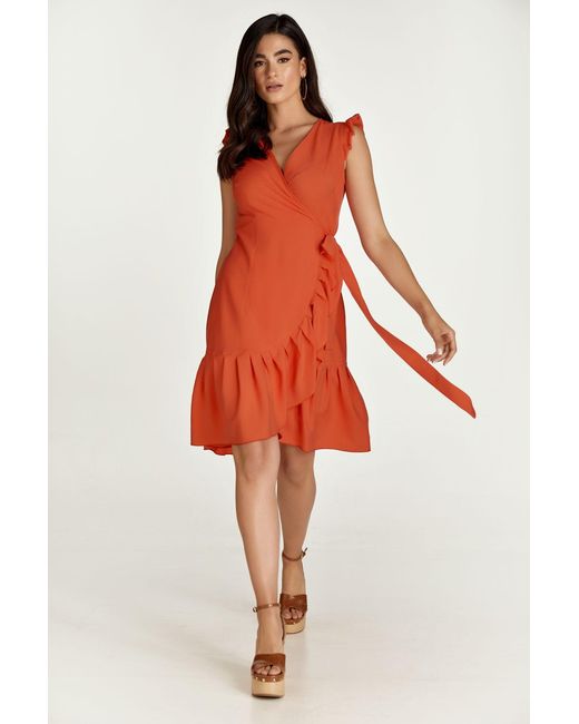 Conquista Red Wrap Dress