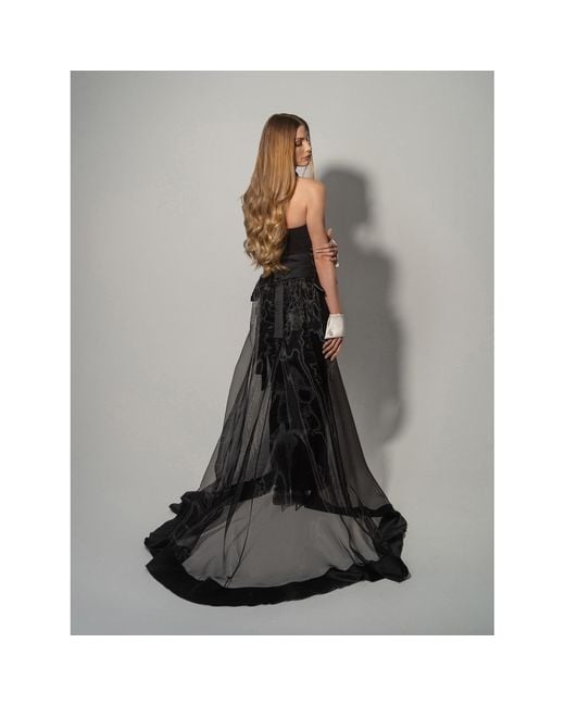 Tia Dorraine Black Hypnotic Glow Sheer Organza Overskirt