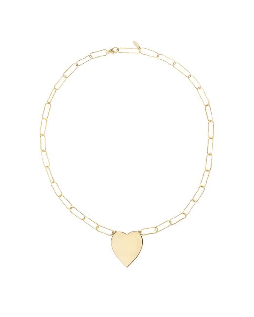 Kris Nations Natural Large Heart Pendant On Large Link Chain Filled