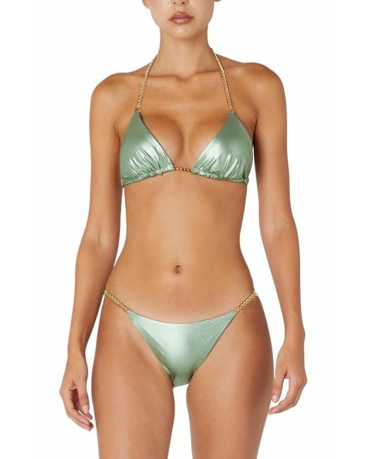 Room 24 Green Stacey Top New Metallic Mint
