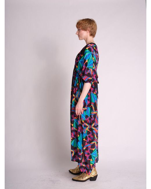 Any Old Iron Blue Skull Kaftan Dress