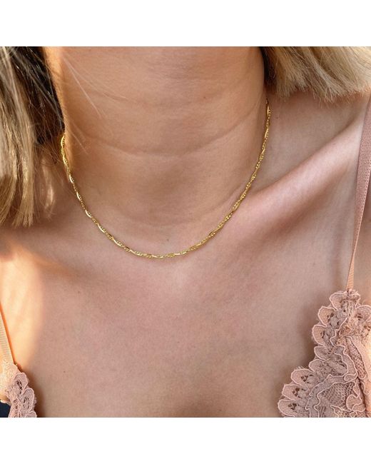 Spero London Metallic Twisted Beaded Sterling Italian Chain Necklace & Bracelet Set