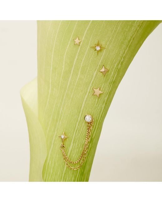 Vanhi Metallic 14K Solid Star Flat Back Stud