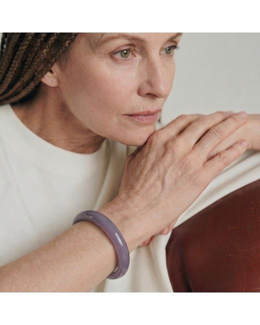 seree Metallic Moon Purple Jade Stone Bangle