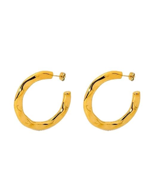 Elk & Bloom Metallic Chunky 14K Hammered Hoops