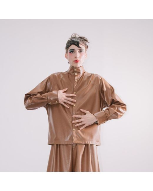 Paloma Lira Brown Vinyl Shirt for men