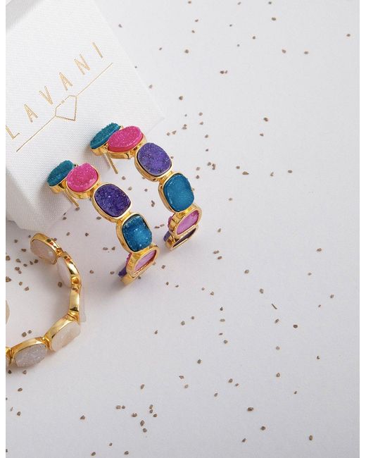 Lavani Jewels Blue Multicolour Rainbow Lavani Earrings