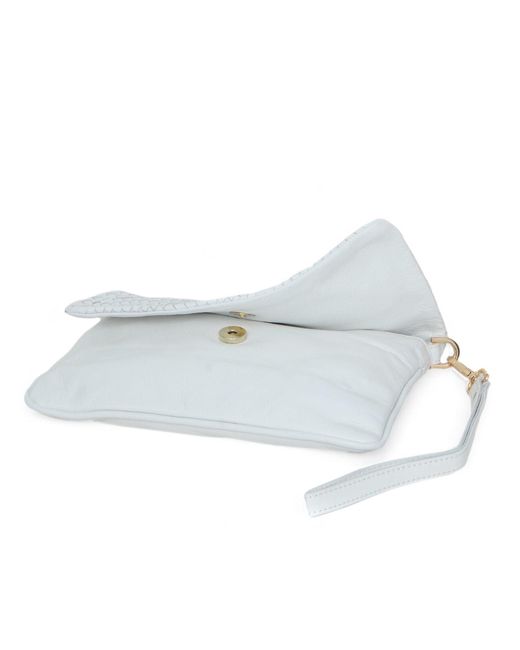 Hides Leather Co. White Travel Charm Bag, Wristlet & Crossbody Leather Bag With Italian Hardware