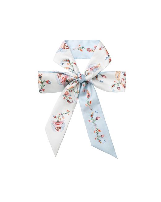 Jessie Zhao New York Metallic Silk Skinny Scarf Dawn Garden