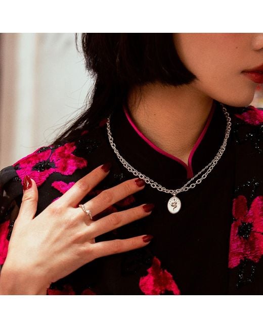 Dower & Hall Metallic Snake Talisman Necklace