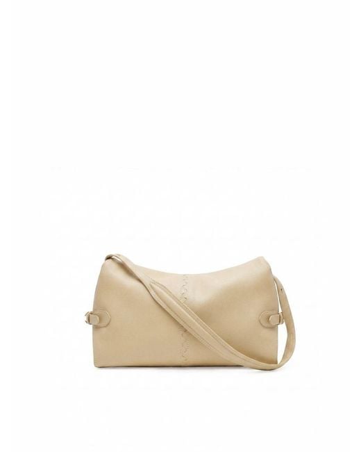 Orange Cube Natural Fantina Folded Hobo Bag