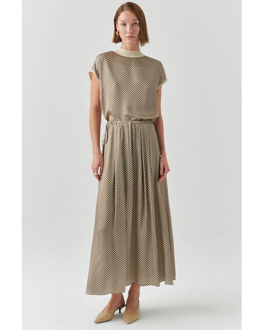 Exquise Natural Dalia Midi Elasticized Skirt