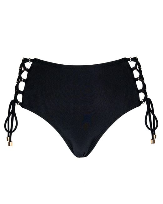 Enez Swim Blue Juliet High Waisted Adjustable Bikini Bottom