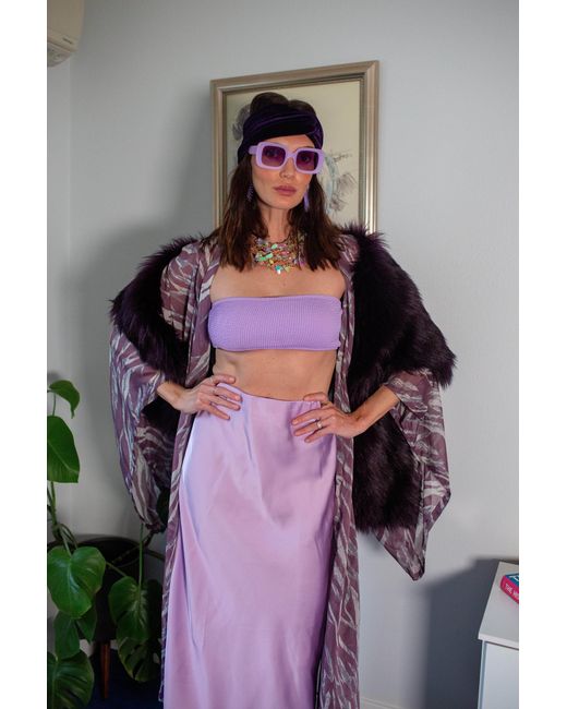 Jennafer Grace Black Shadow Amethyst Faux Fur Shawl