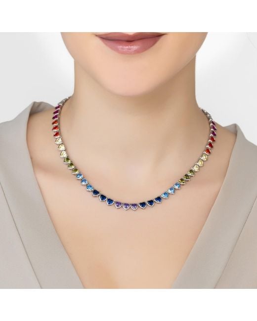 Latelita London Blue Heart Garland Gemstone Necklace