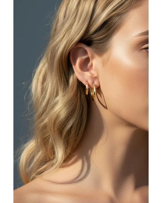 Astor & Orion Metallic Crescent Hoops Medium