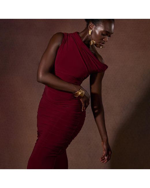 Celestine & Mae Purple Dahlia Maxi Dress