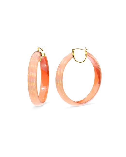 Gold & Honey Multicolor Large Lucite Iridescent Hoops