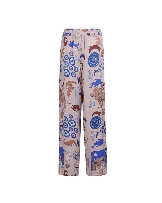 Iodes Blue Athens Cupro Trousers