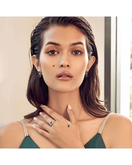 Juvetti Green Amore Earrings Emerald & Diamond