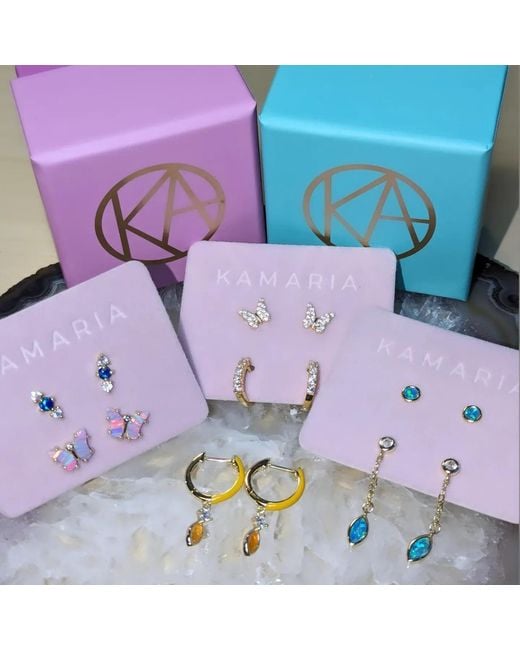 KAMARIA Green Opal Butterfly Stud Earrings