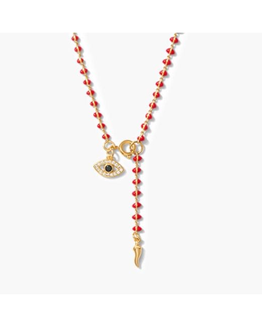 Alexie of Athens Metallic Protection Evil Eye Bead Lariat