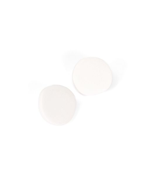 By Chavelli White Textured Polymer Stud Earrings