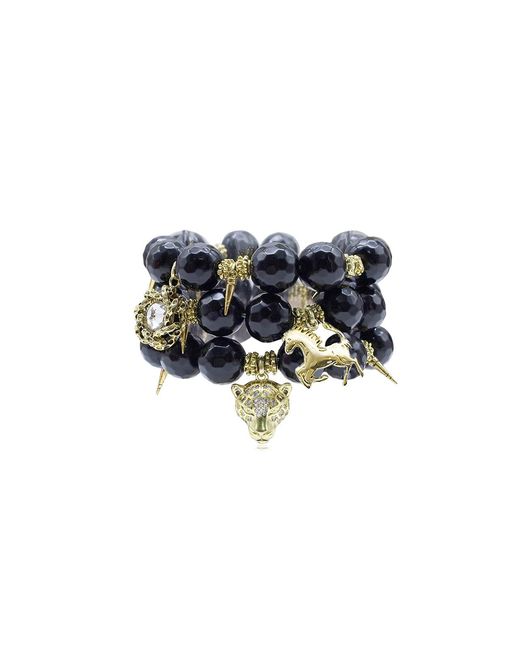 Bayemeyc Black Noxelia Onyx Cuff Bracelet