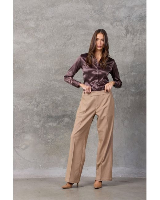 Madison / Savile Natural Neutrals The Edit Camel Wide Leg Pants