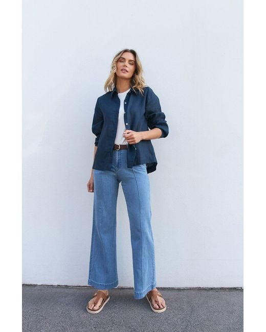 Adrift Clothing Blue Adrift Denim Wide Leg Jeans