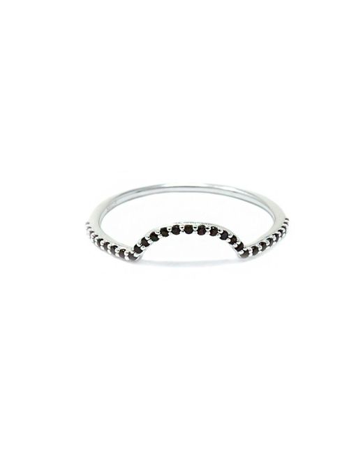 NASI SILVER White Ora Half Eternity Ring- Onyx