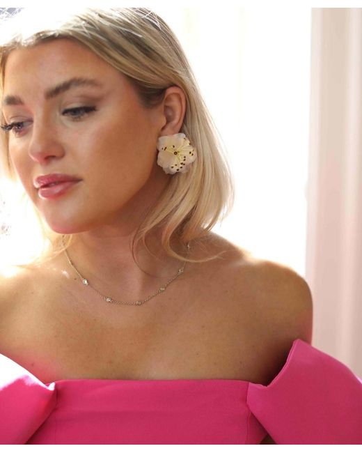 The Pink Reef Metallic Blush Chiffon Stud