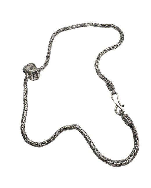 Tg-Jewellery by Tamara Gervasio Metallic Skull Japonese Sign Power Flat Byzantine Chain for men