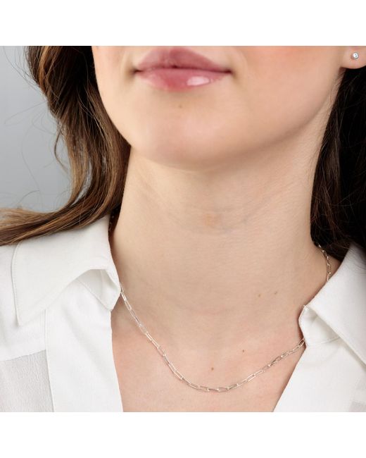 Lily Charmed Metallic Sterling Box Link Chain Necklace