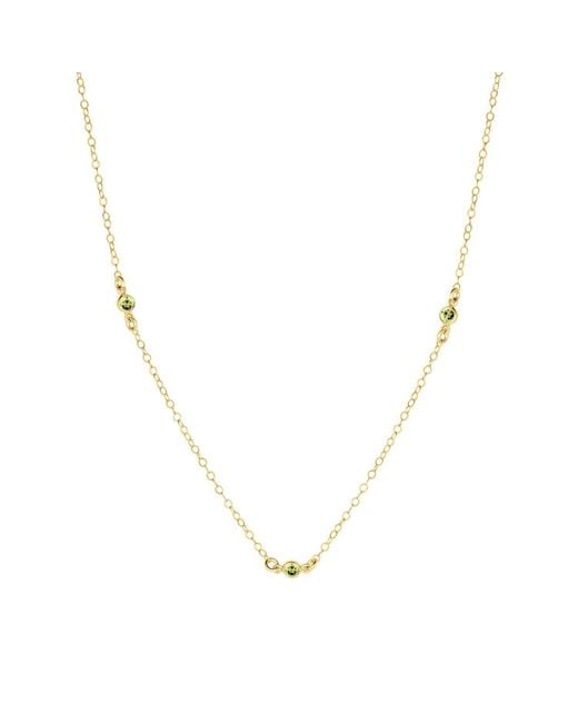 SET & STONES Metallic Birthstone Station Necklace- August