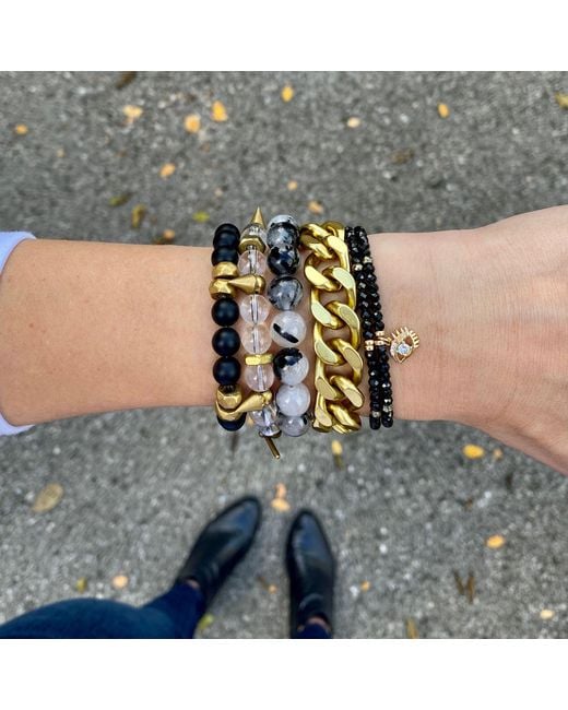 Rachel Nathan Metallic Neutrals On Point: Rock Quartz Bracelet