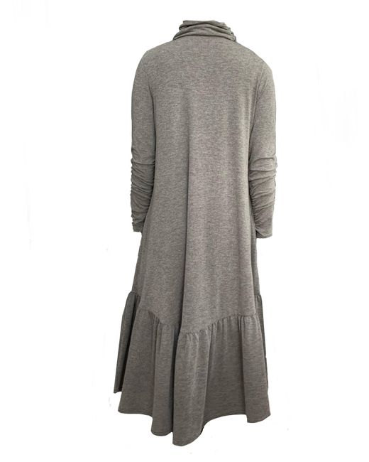 Frock Tales Gray Frock Midi Dress With Pockets