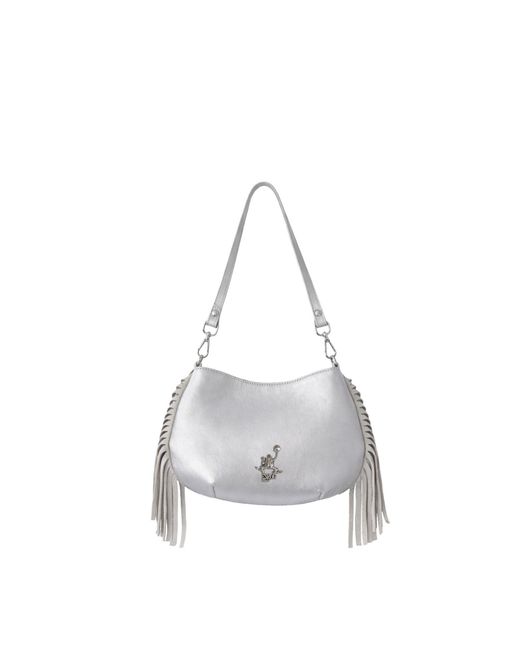 F3Rog by Rana Gray Crossbody Mini Gordon Fringe Bag