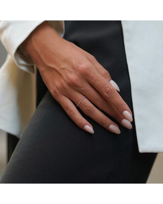Spero London Metallic Skinny Layering Adjustable Ring Set