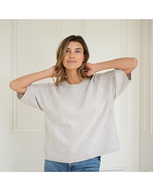 Cove Natural Brooke Boxy Short Sleeve Top