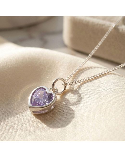 Harfi Metallic Mini Heart Alexandrite June Birthstone Necklace