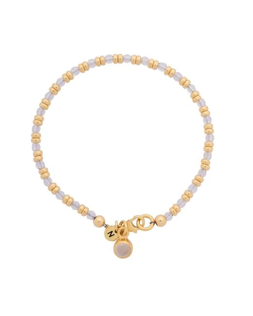 Nellou Jewellery Metallic Neutrals Linear April Birthstone Bracelet Crystal Plated Sterling