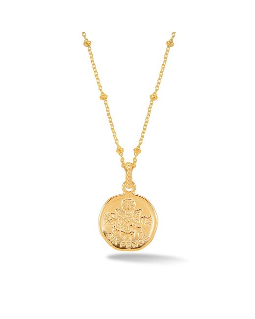 Dower & Hall Metallic Lucky Sixpence Pendant