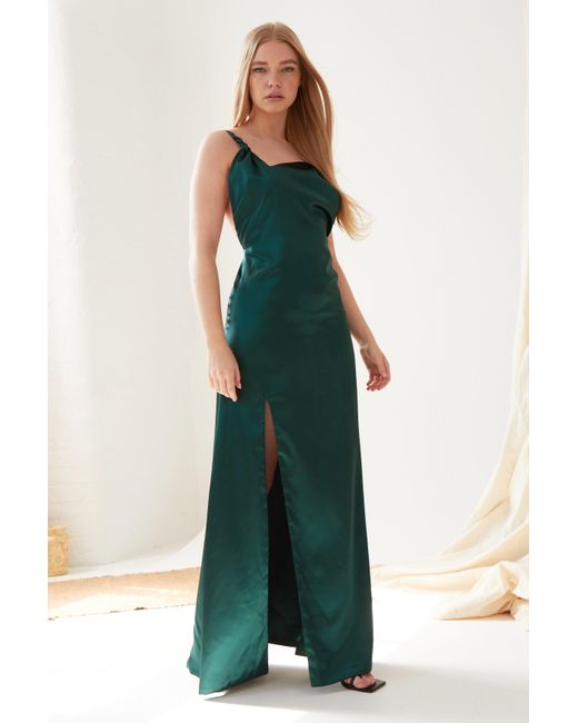 Sarvin Green Backless Maxi Dress