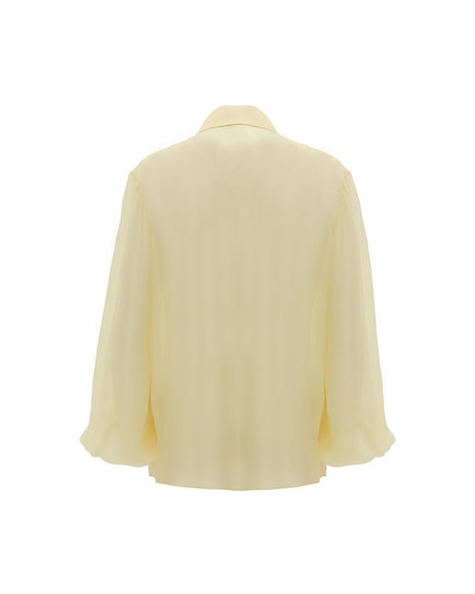 Jnsq (Je Ne Sais Quoi) Natural Chloe Semi-Sheer Silk Shirt